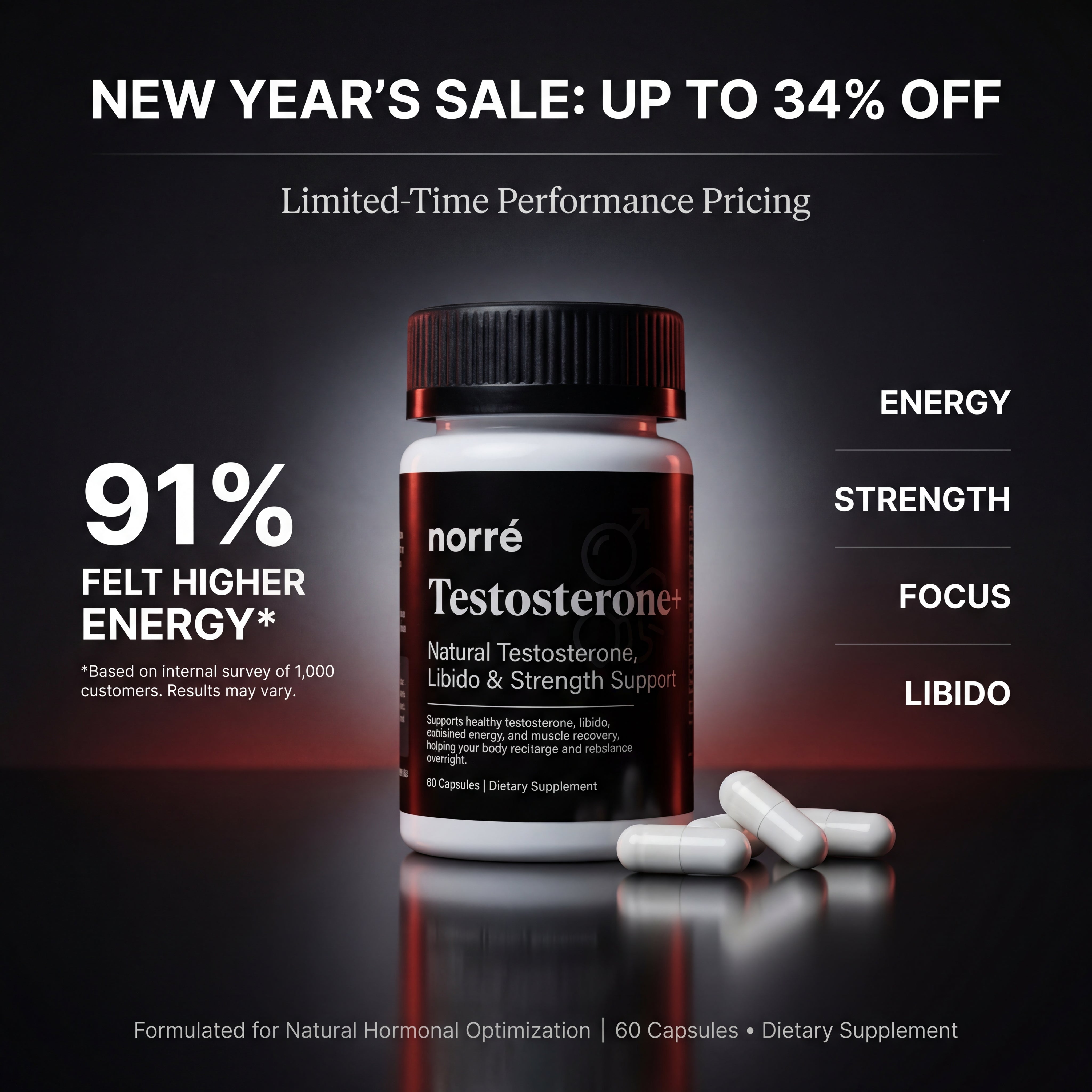 Norré Labs - Testosterone+ - 12 ingredientes